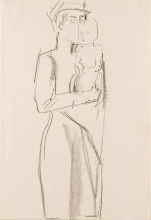 Stehende Figur mit Kind