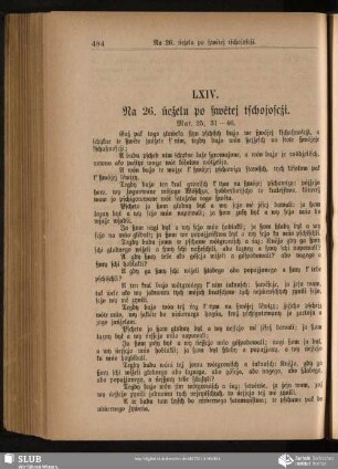 LXIV. Na 26. ńeźelu po ßwětej tschojoscźi