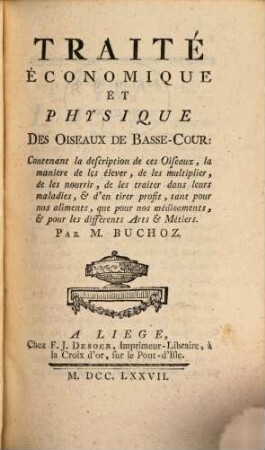 Traité économique et physique des oiseaux de basse-cour