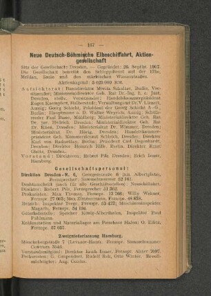 Neue Deutsch-Böhmische Elbeschiffahrt, Aktien-gesellschaft