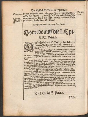 Vorrede auff die I. Epistel S. Peters.