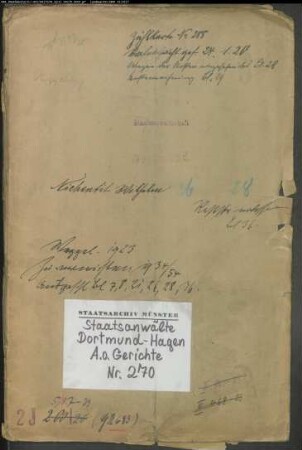 Landfriedensbruch (Plünderungen usw. in Hamm am 3.- 4.7.1919) Niehentit, Wilhelm