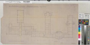 Lüdinghausen (Lüdinghausen) St. Antonius Kloster Grundriß Erdgeschoß 1941 1 : 200 41 x 77 Pause Kock, Architekt Prov. Schulkollegium Nr. 9374c