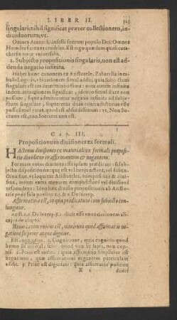 Cap. III. Propositionum divisiones ex formali.