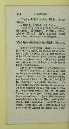 Das Großfürstenthum Siebenbürgen