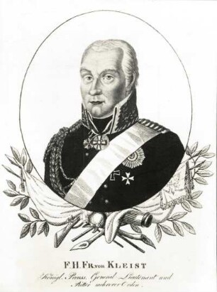 Porträt Friedrich Heinrich Ferdinand Emil, Graf Kleist von Nollendorf : Porträt Friedrich Heinrich Ferdinand Emil, Graf Kleist von Nollendorf. Lithografie (um 1815)