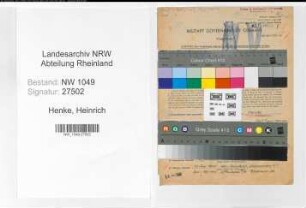 Entnazifizierung Heinrich Henke , geb. 11.05.1910 (Ingenieur)