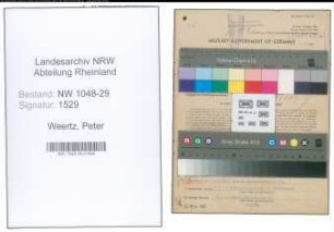 Entnazifizierung Peter Weertz , geb. 27.04.1893 (Beamter)