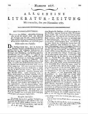 Priestley, J.: Briefe an die Juden, um sie zu einer freundschaftlichen Untersuchung der Beweise für das Christenthum einzuladen. 2. Aufl. Aus dem Englischen. Frankfurt am Main: Fleischer 1787