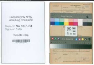 Entnazifizierung Else Schultz , geb. 15.07.1899 (Verw.Angestellte)