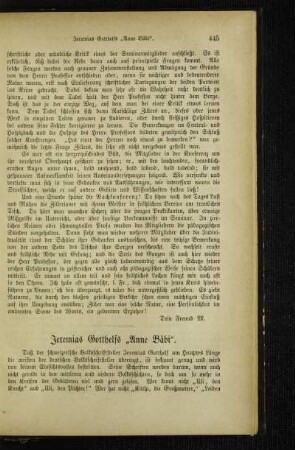 Jeremias Gotthelfs "Anne Bäbi"