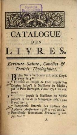 Catalogue des Livres de la Bibliothèque de feu Martin Müllendorff
