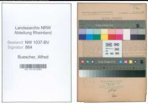Entnazifizierung Alfred Buescher , geb. 23.05.1901 (Bibliothekar)