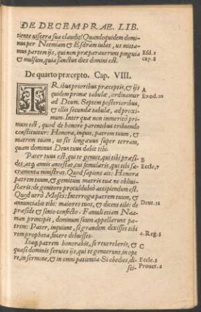 De quarto praecepto. Cap. VIII.