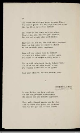 Die Himmels Rose (Paradies XXXI. Ges. 1-30)
