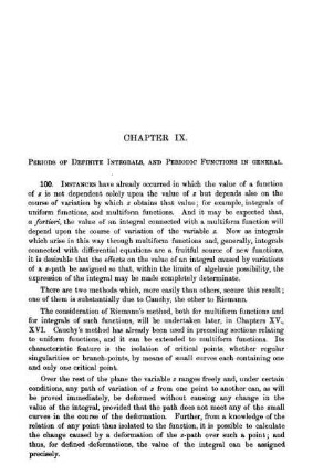 Chapter IX. Periods of definite integrals, and periodic functions in general.