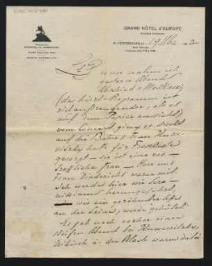 Brief an Gerda Busoni : 19.11.1912