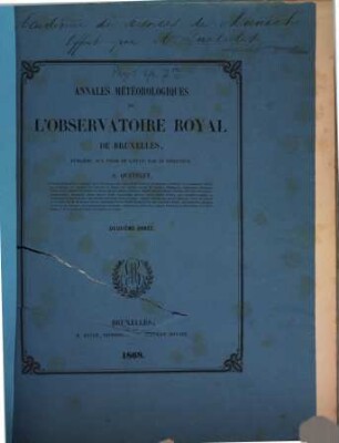 Annales météorologiques de l'Observatoire Royal de Bruxelles. 2. 1868
