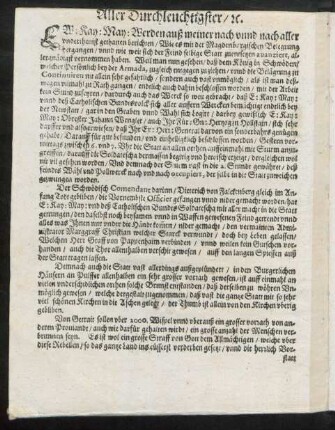 Aller Durchleuchtigster/ [et]c.