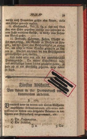 Fünfter Abschnitt. Von denen in der Probierkunst vorkommenden Arbeiten
