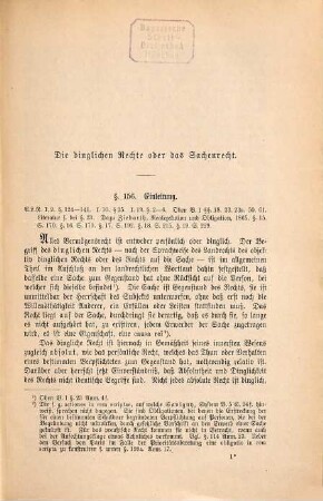 Theorie und Praxis des heutigen gemeinen preußischen Privatrechts, 3. [Das Sachenrecht]