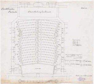 Stadttheater, Rostock Ausführungsprojekt: Bestuhlungsplan Parkett