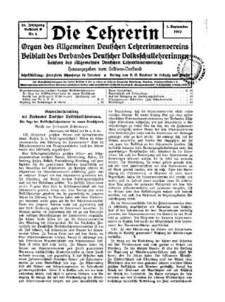 Generalversammlung des Verbandes Deutscher Volksschullehrerinnen : die Lage der Volksschullehrerinnen im neuen Deutschland ; (Fortsetzung und Schluß Nr.5, S.20)