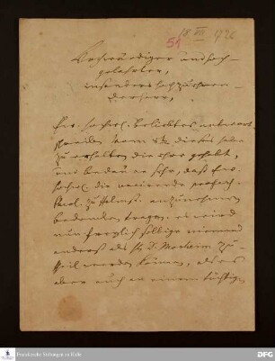 Brief von Ernst Schener an [August Hermann Francke ?].