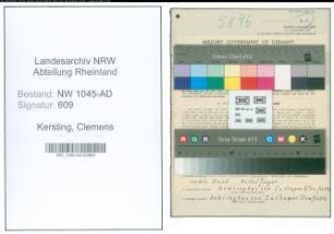 Entnazifizierung Clemens Kersting , geb. 20.08.1905 (Schreiner)