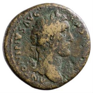 Münze, Sesterz, 153 - 156 n. Chr.