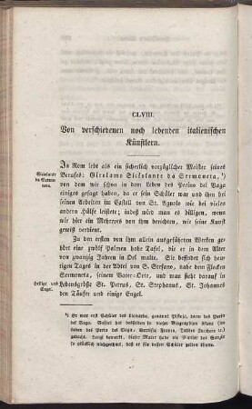 CLVIII. Von verschiedenen noch lebenden italienischen Künstlern.