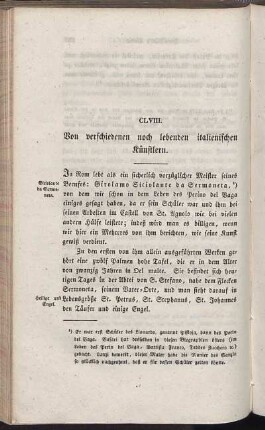 CLVIII. Von verschiedenen noch lebenden italienischen Künstlern.