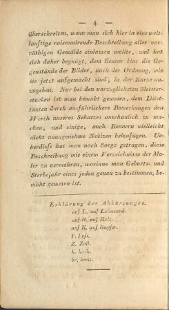 Erklärung der Abkürzungen.