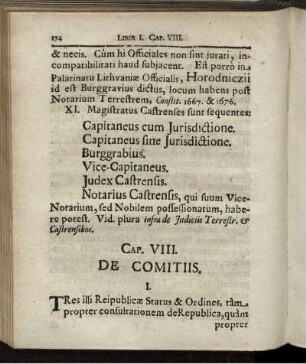 Cap. VIII. De Comitiis