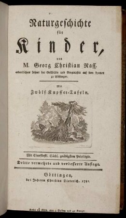 Naturgeschichte für Kinder : Mit Zwölf Kupffer-Tafeln