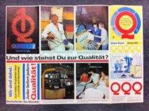 Druckbogen mit Wandzeitungsmaterial für Betriebe, Schulen und gesellschaftliche Einrichtungen der DDR zu Qualität