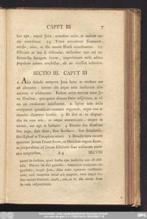 Sectio III. Caput III