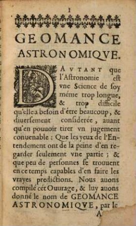 Geomance astronomique