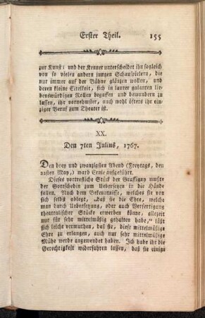 XX. Den 7ten Julius, 1767