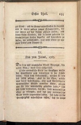 XX. Den 7ten Julius, 1767