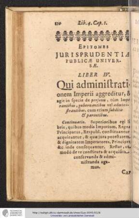 Epitomes Jurisprudentiae Publicae Universae. Liber IV.