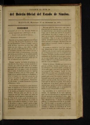 Alcance al Num.36 del Boletin Oficial del Estado de Sinaloa.