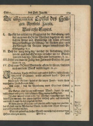 Die allgemeine Epistel des Heiligen Apostels Jacobi