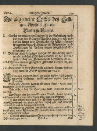 Die allgemeine Epistel des Heiligen Apostels Jacobi