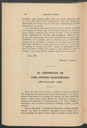 El centenario de José Antonio Barrenecha