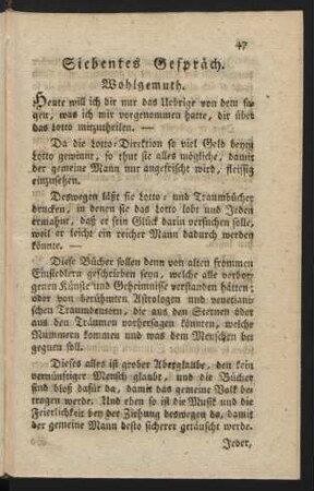 Siebentes Gespräch