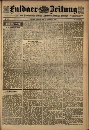 Erste Ausgabe vom Samstag, den 24. September 1898.