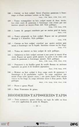 Broderies tapisseries tapis (Nr. 149-154)