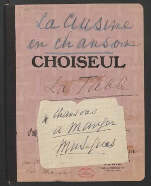 [Chanson / Text / Noten] La cuisine en chanson