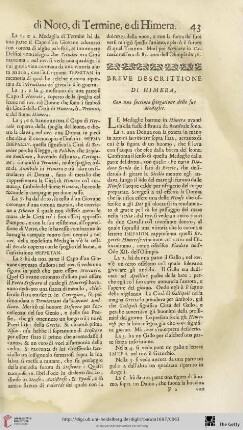 Breve descrittione di Himera